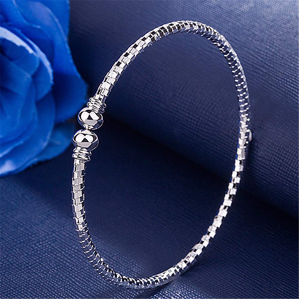 アクセサリー silver 925 simple design bangle Solid 925 Sterling Silver Simple Bangle Women Gift HANDMADE
